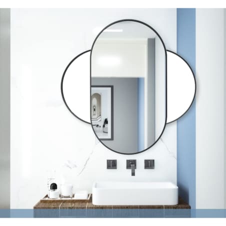 Lustro Owalne 100X50 Cm Czarna Rama