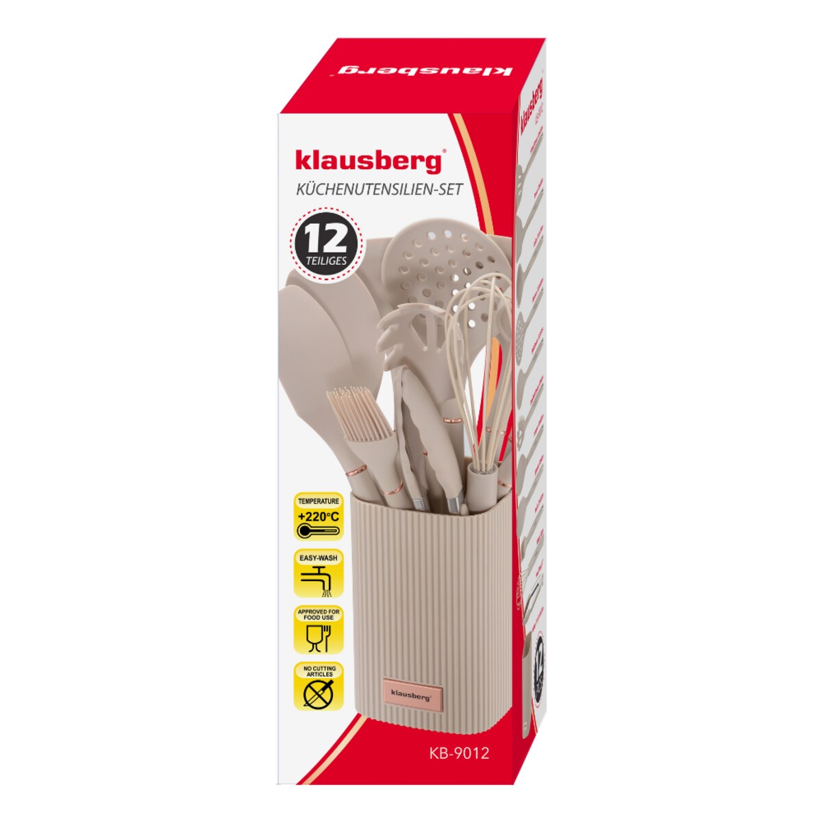 Klausberg zestaw 12 silikonowych przyborów kuchennych w stojaku 65979