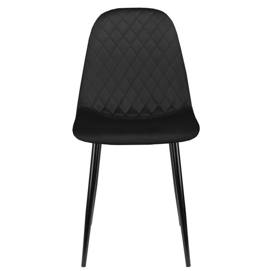 Krzesło tapicerowane nowoczesne pikowane do salonu jadalni czarne