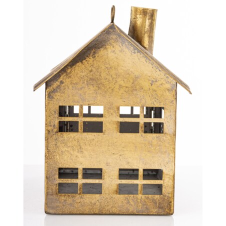 Dekoracja - metalowy domek 21,5x24,5x15 cm MUOYA z szerokimi drzwiczkami