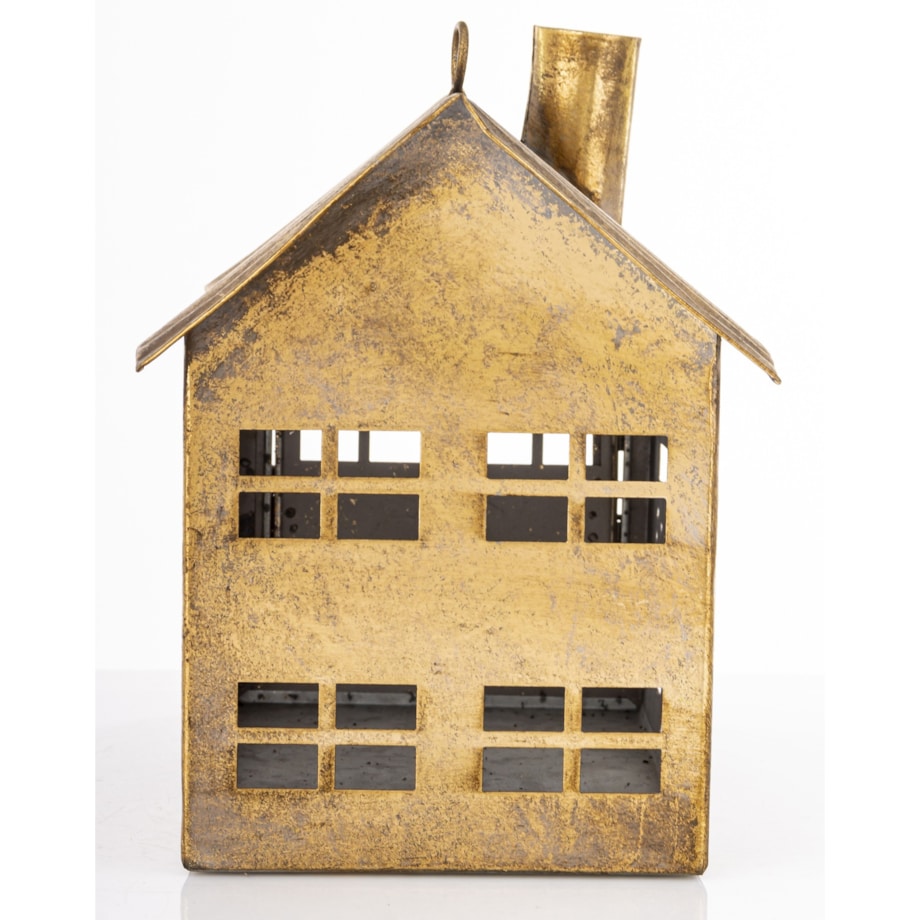 Dekoracja - metalowy domek 21,5x24,5x15 cm MUOYA z szerokimi drzwiczkami