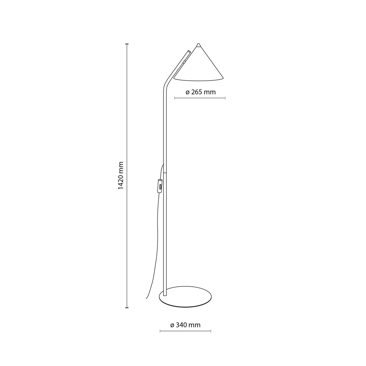 Lampa podłogowa TK Lighting CONO BLACK 16010 czarna E27 do salonu sypialni nowoczesna metalowa