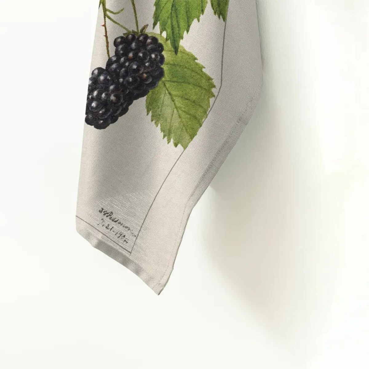Lniany ręcznik kuchenny - czarne jeżyny