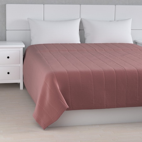 Narzuta pikowana w pasy 200x210 jasna śliwka - welwet