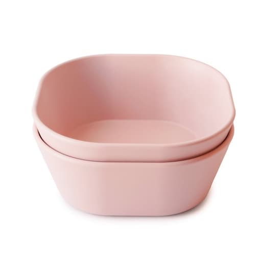 Mushie Miseczki dla dzieci kwadratowe 2-pak Blush