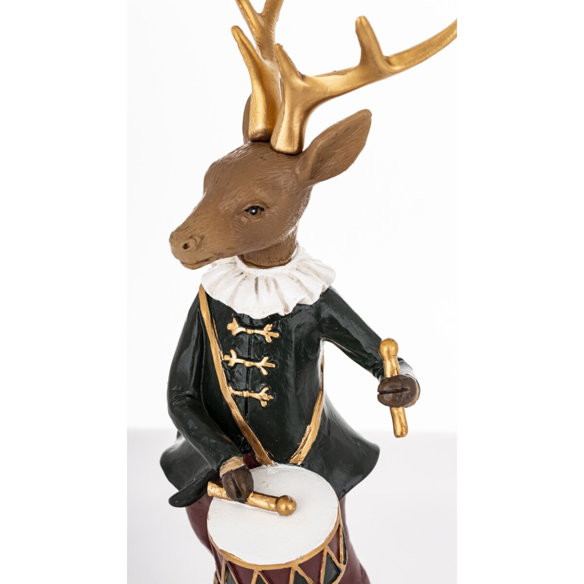 Figurka - renifer w mundurze 22,5x8x9 cm z bębenkiem