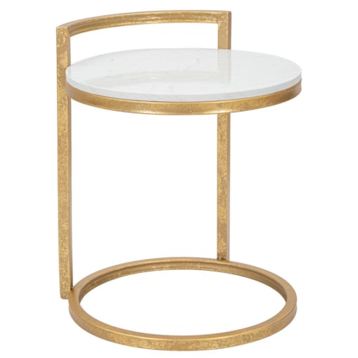 Stolik kawowy z blatem z imitacji marmuru, Ø 40 cm