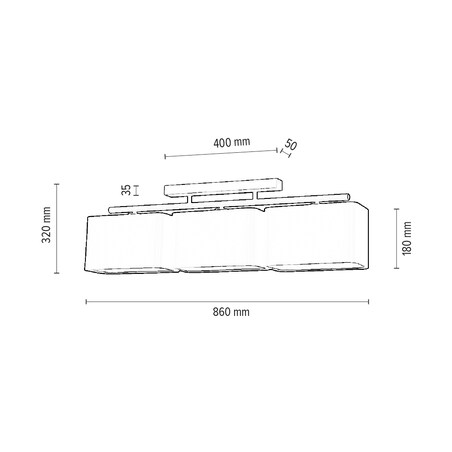 Lampa Sufitowa BRITOP Lighting 3xE27 Max.25W Subtelne Połączenie Szarości i Czarnej Tkaniny, Polski Producent, 1 szt.