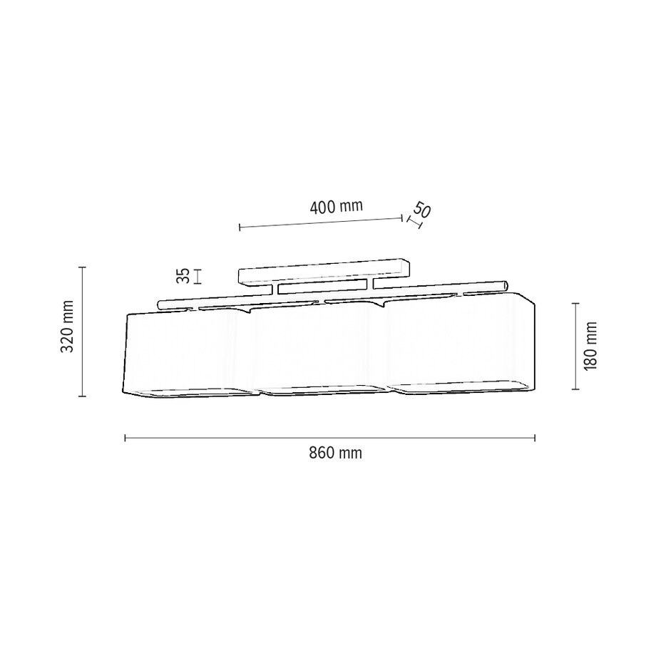 Lampa Sufitowa BRITOP Lighting 3xE27 Max.25W Subtelne Połączenie Szarości i Czarnej Tkaniny, Polski Producent, 1 szt.