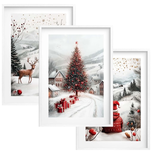 Obrazy Plakaty na ścianę do salonu Boże Narodzenie Święta Choinka Zima