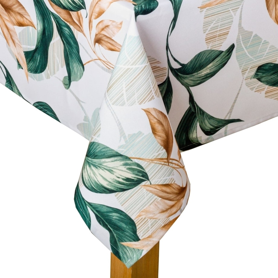 Obrus plamoodporny Minos Liście - 120x120 cm - wielokolorowy