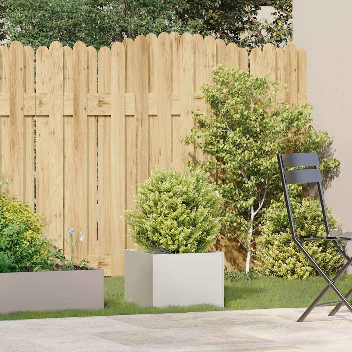 vidaXL Doniczka Biała 40x40x30 cm Stalowa