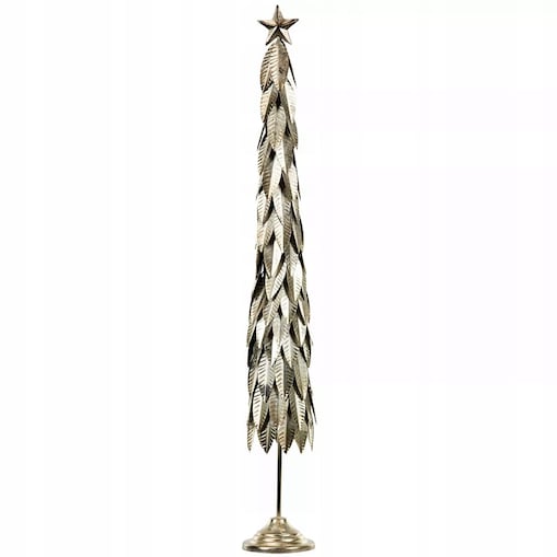 FIGURKA ŚWIĄTECZNA 80cm CHOINKA BOŻE NARODZENIE LOFT DUŻA WYSOKA SREBRNA