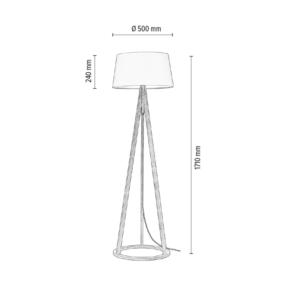 Drewniana Lampa Podłogowa BRITOP Lighting 1xE27 Max.60W Dąb Olejowany FSC z Kremową Tkaniną, Polski Producent, 1 szt.