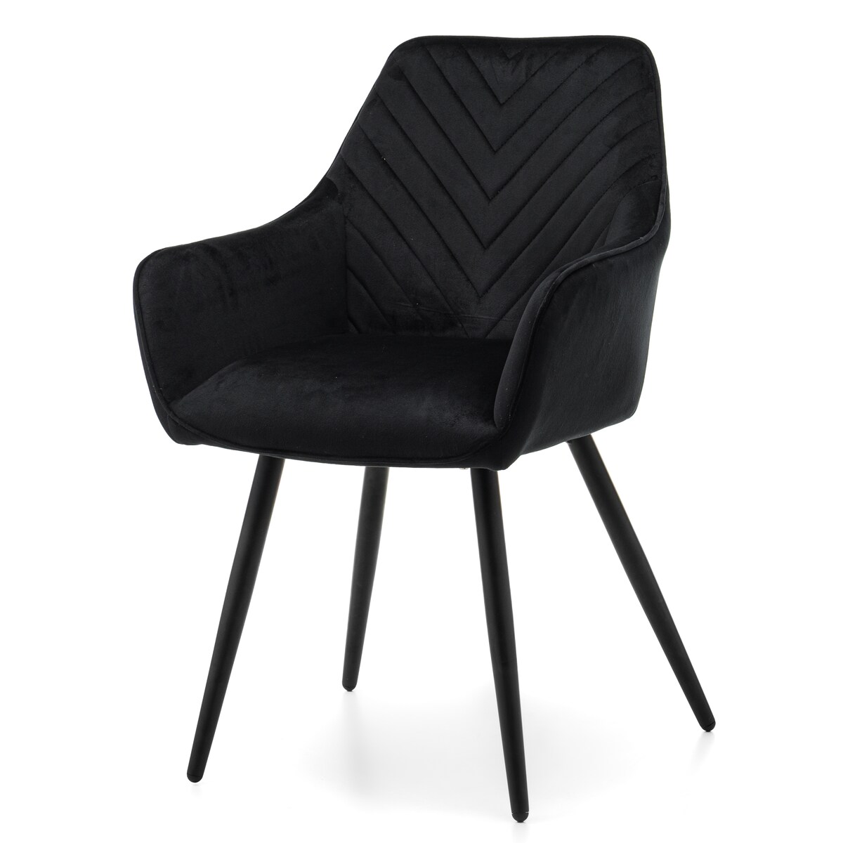 Krzesło tapicerowane welurowe do salonu jadalni VASTO czarne