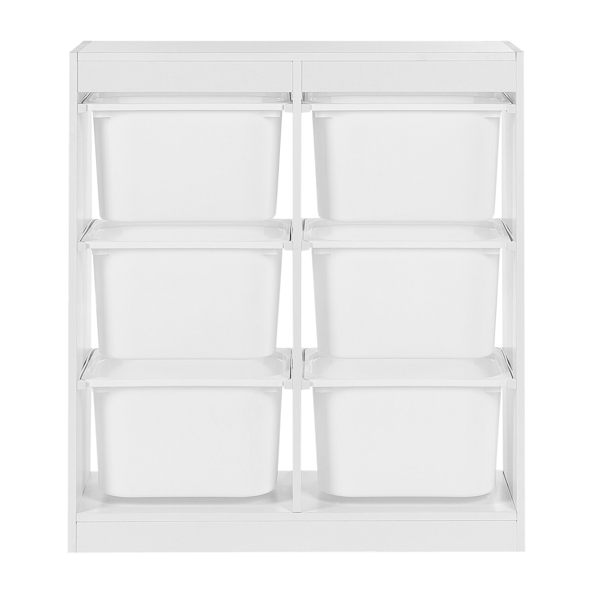 Regał z 6 pojemnikami biały TOBIN