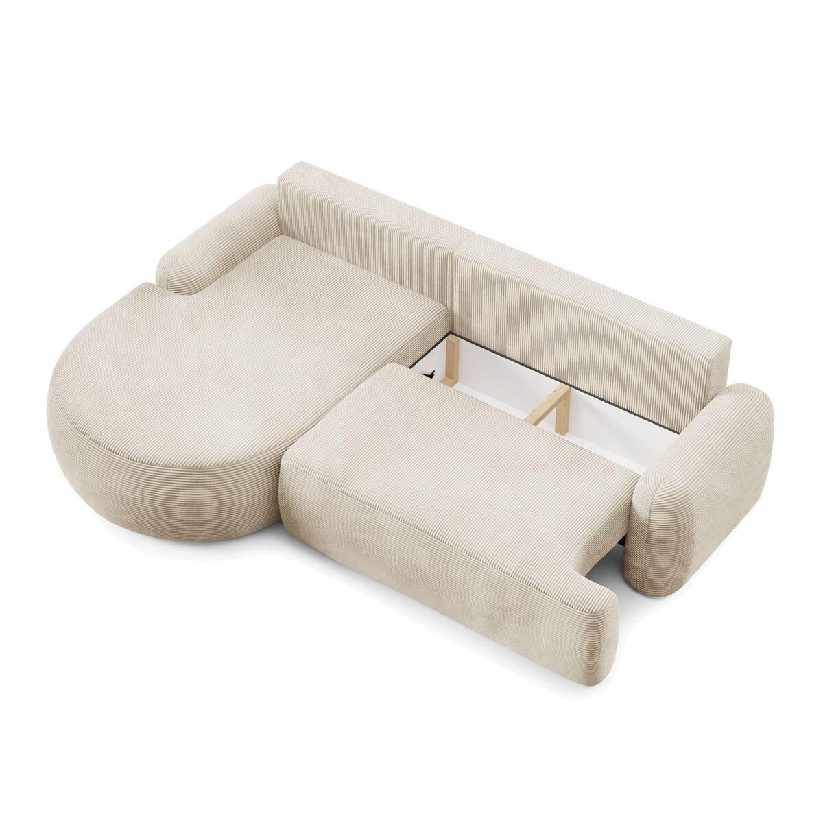 Zaokrąglony narożnik CLEO II z funkcją spania, wersja lewa, Poso 105