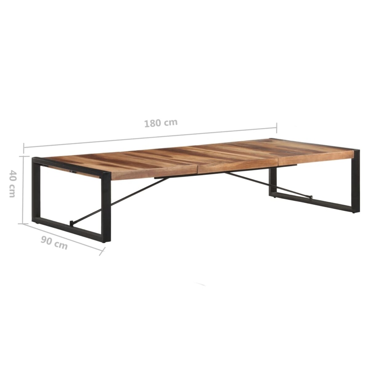vidaXL Stolik kawowy, 180x90x40 cm, lite drewno