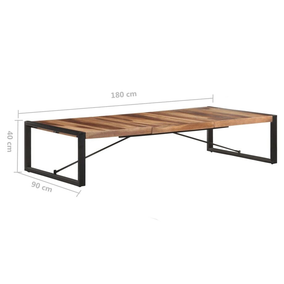 vidaXL Stolik kawowy, 180x90x40 cm, lite drewno