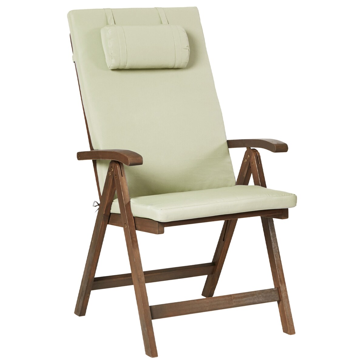 Zestaw 2 krzeseł ogrodowych z poduszkami AMANTEA PREMIUM Drewno akacjowe Zielony