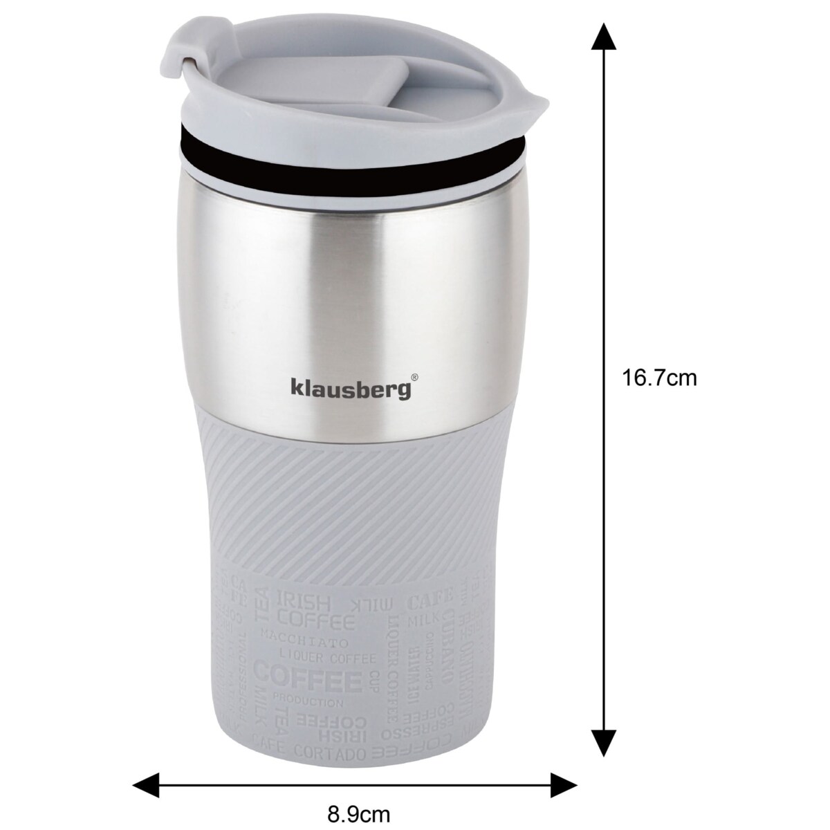 Kubek termiczny 320ml KLAUSBERG szary
