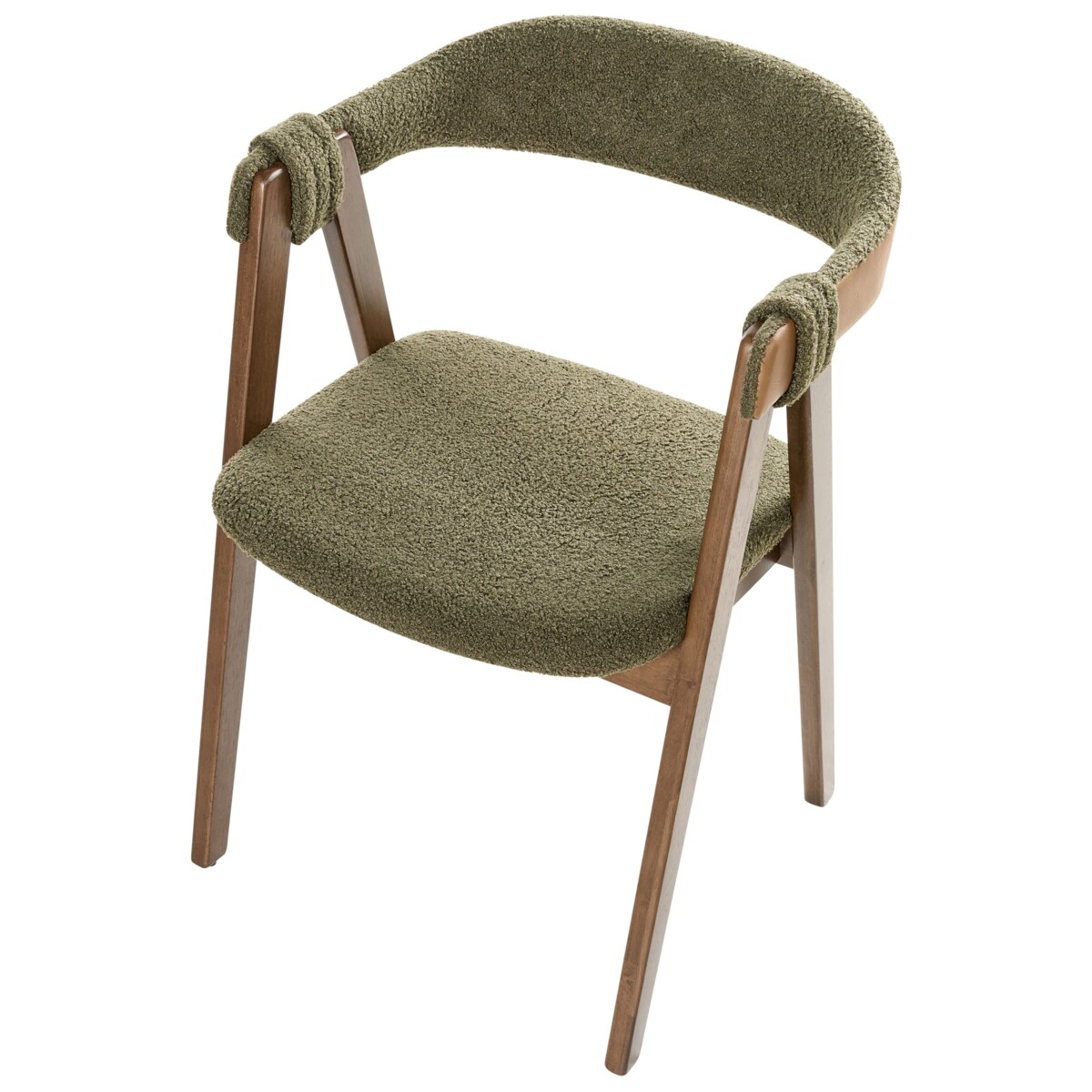 Zestaw 2 krzeseł do jadalni DAY Boucle Ciemny brąz/ zielony