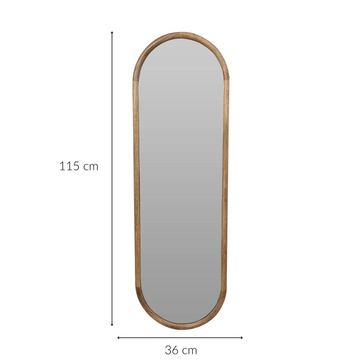 Duże lustro ścienne w drewnianej ramie, 36 x 2,5 x 115 cm