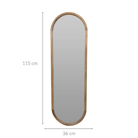 Duże lustro ścienne w drewnianej ramie, 36 x 2,5 x 115 cm