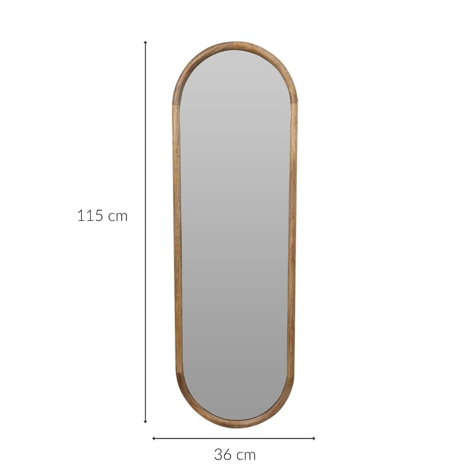 Duże lustro ścienne w drewnianej ramie, 36 x 2,5 x 115 cm