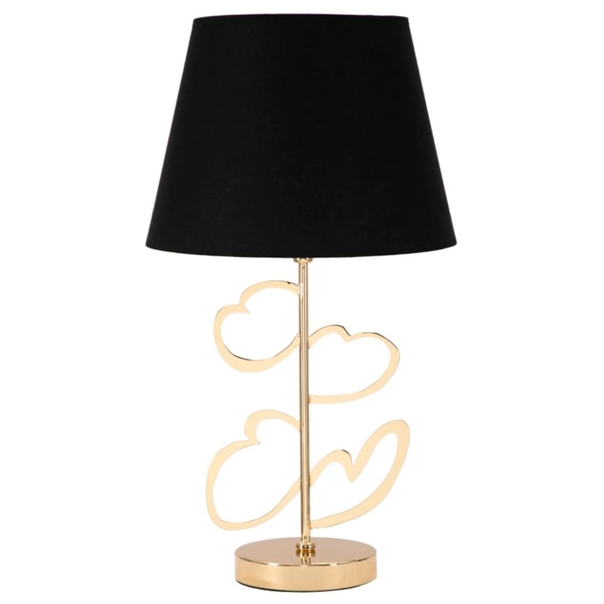 Lampa stołowa Glam Harts, kolor czarny i złoty, żelazo i papier, 30 x 30 x 54,5 cm, 1 x E27, styl glamour, do salonu i sypialni, Mauro Ferretti