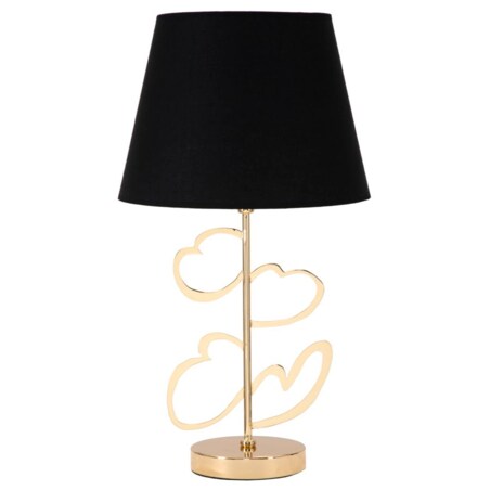 Lampa stołowa Glam Harts, kolor czarny i złoty, żelazo i papier, 30 x 30 x 54,5 cm, 1 x E27, styl glamour, do salonu i sypialni, Mauro Ferretti