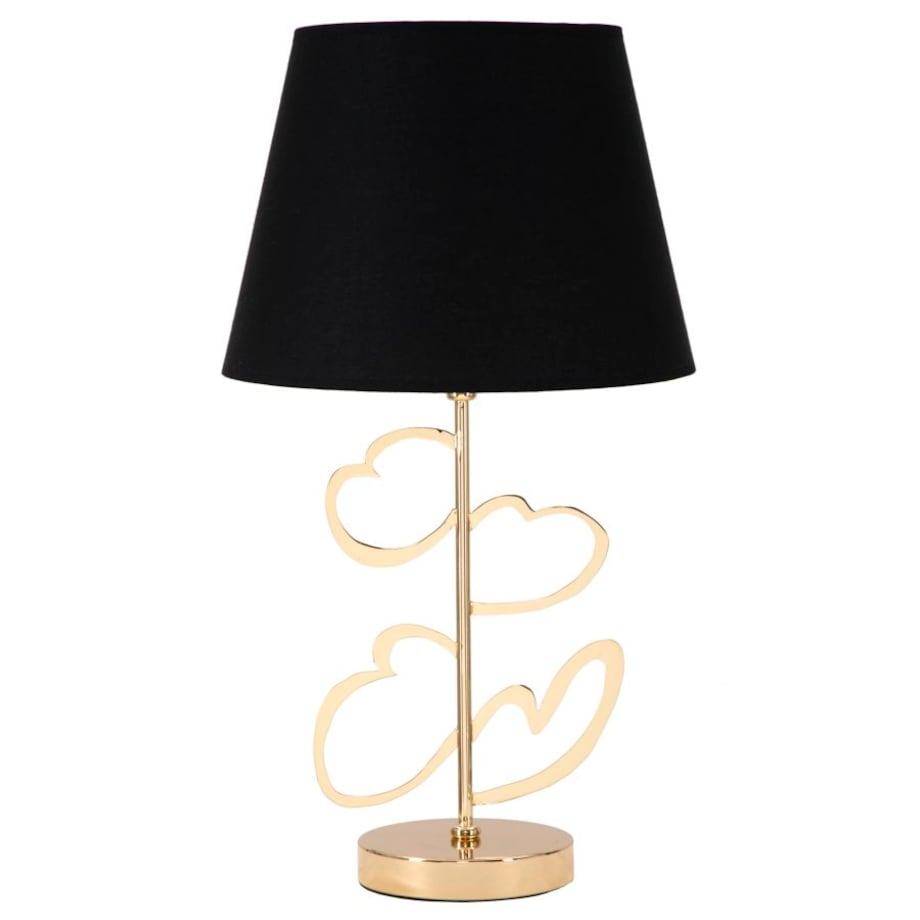 Lampa stołowa Glam Harts, kolor czarny i złoty, żelazo i papier, 30 x 30 x 54,5 cm, 1 x E27, styl glamour, do salonu i sypialni, Mauro Ferretti