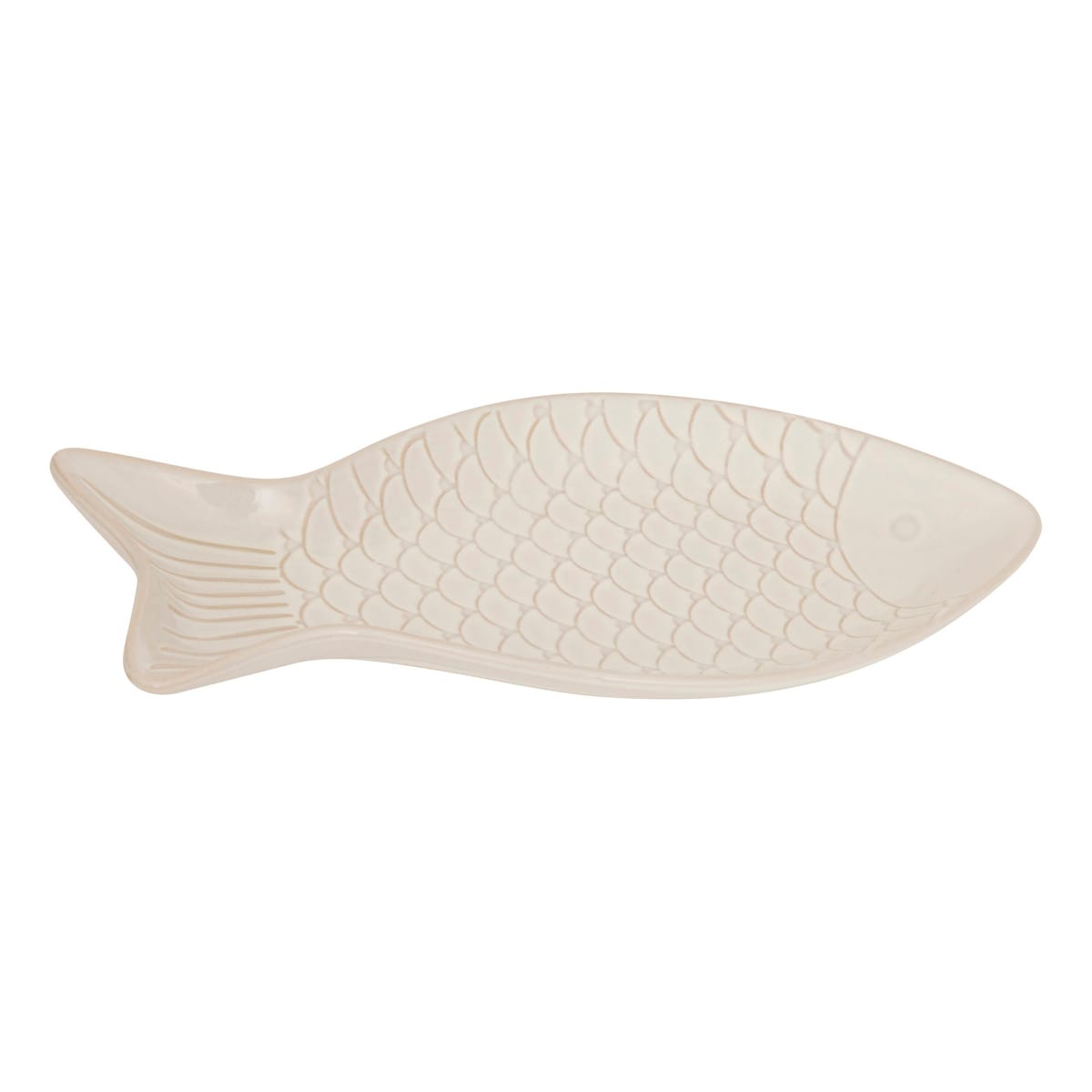 Talerz dekoracyjny w kształcie ryby 30,7x16,3x2,9 cm PESCARE beżowy