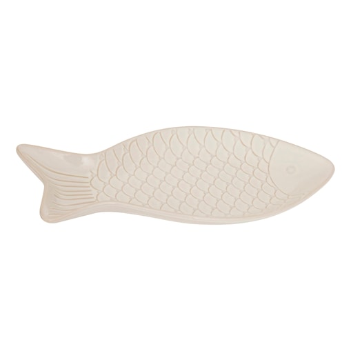 Talerz dekoracyjny w kształcie ryby 30,7x16,3x2,9 cm PESCARE beżowy