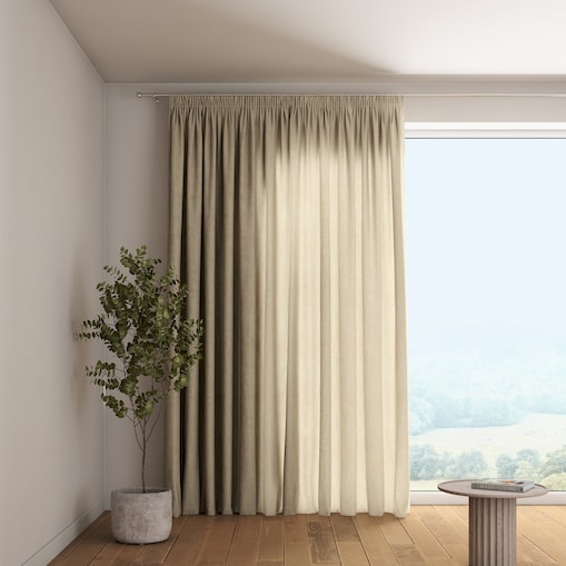Zasłona na taśmie marszczącej 1 szt. 130x260 ciemny beż
