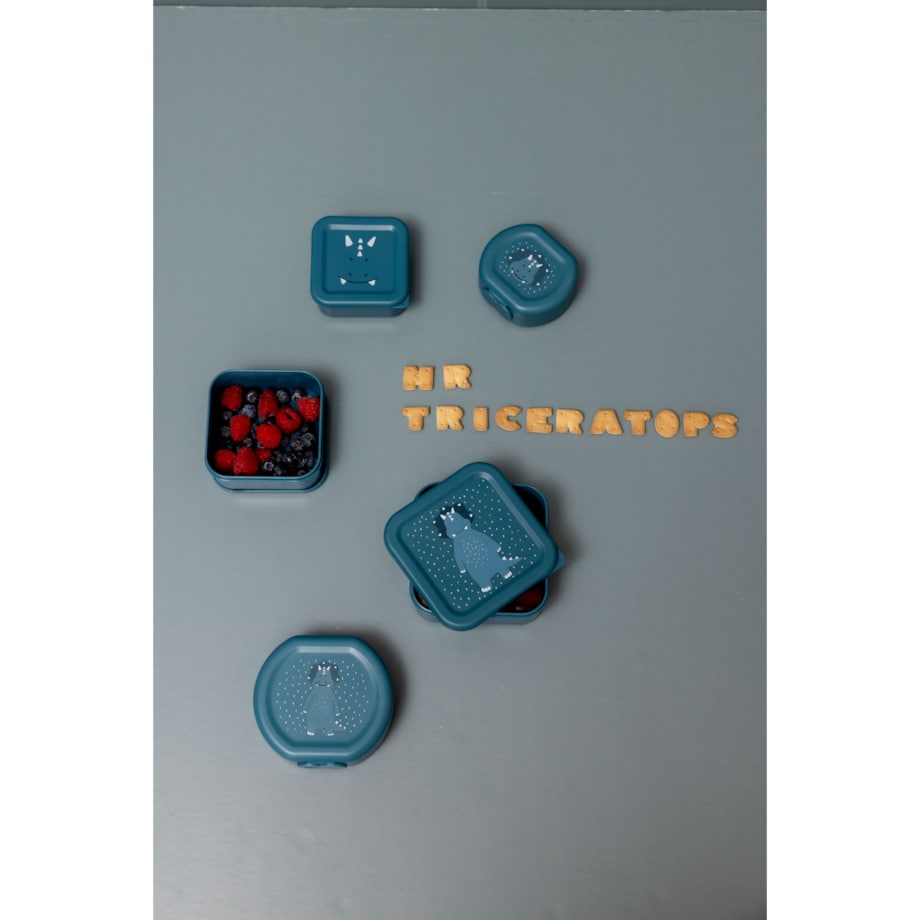 Zestaw pojemników na przekąski z klipsem 2 szt. - Triceratops Trixie Baby