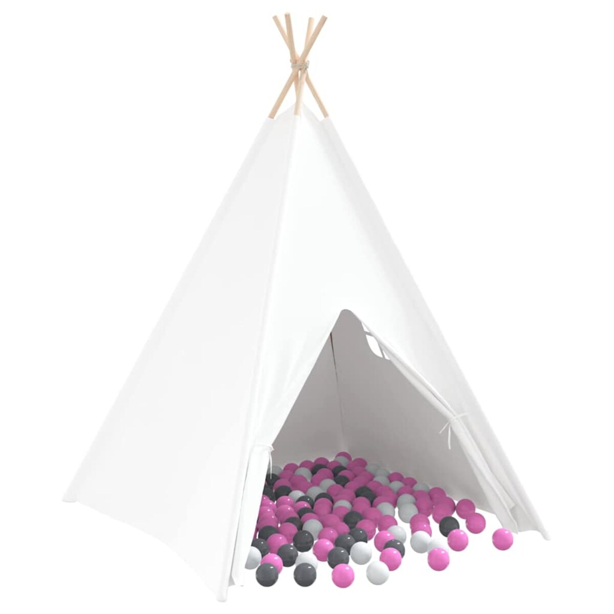 vidaXL Namiot Teepee Biały 120 x 120 x 150 cm Tkanina i Plastik