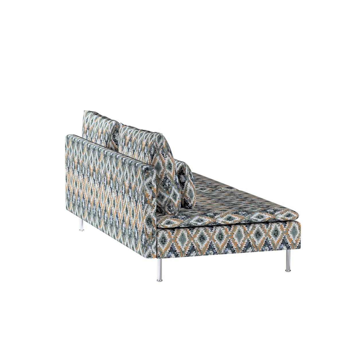 Pokrowiec na moduł Söderhamn 3-osobowy, kremowe wzory azteckie na kremowym niebiesko-miętowym tle, 186 x 99 x 83 cm, Cosy Home