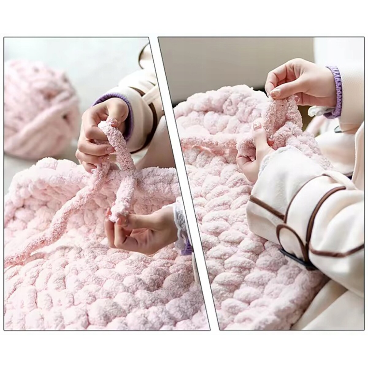 Włóczka do szydełkowania wyplatania gruba Chenille 20 mm niebieska #22