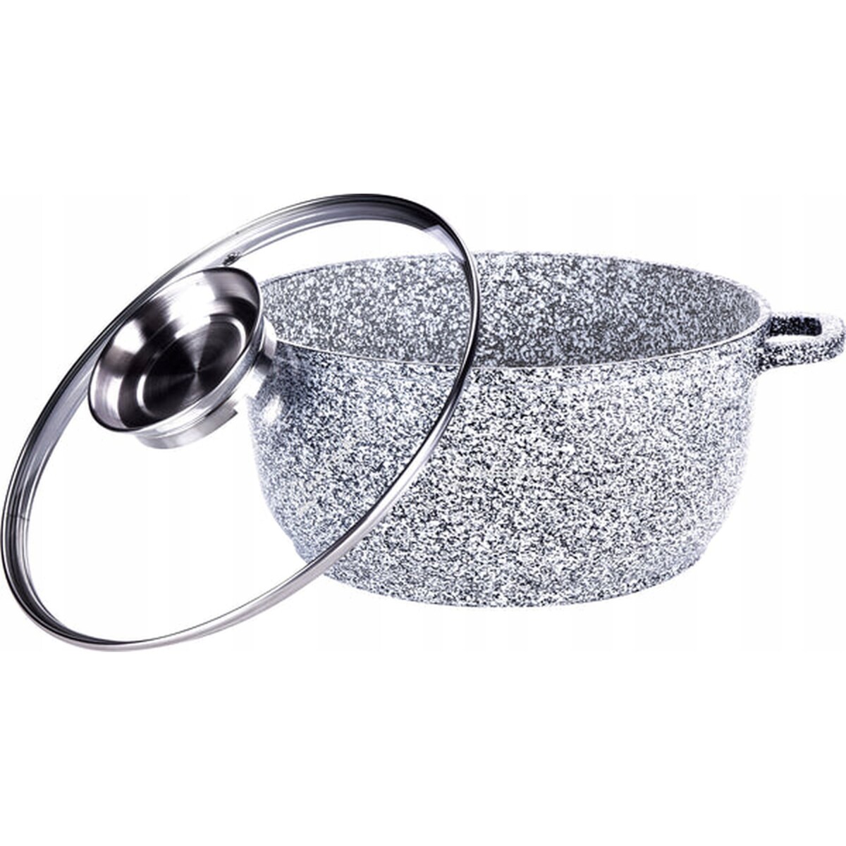 Garnek Granitowy 4.5L Z Pokrywką 24 Cm System Aroma Na Indukcję Gaz