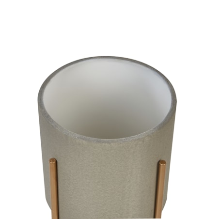 Doniczka na stojaku metalowa 33 x 33 x 62 cm szara HYBRIDUM