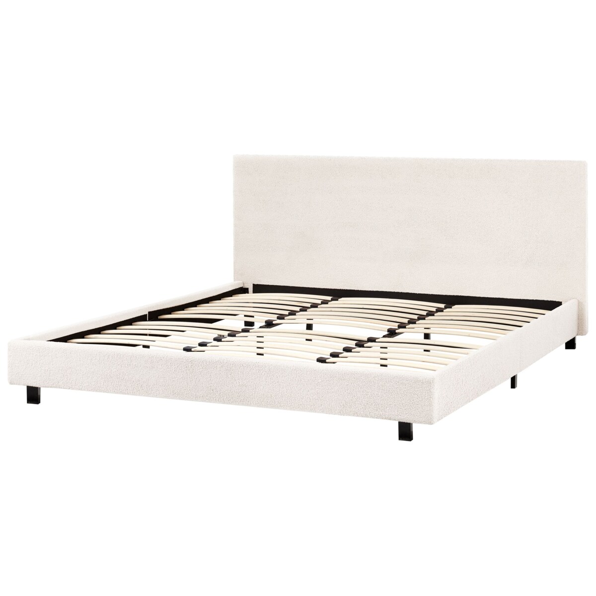 Łóżko Boucle ALBI 180 x 200 cm Złamana biel