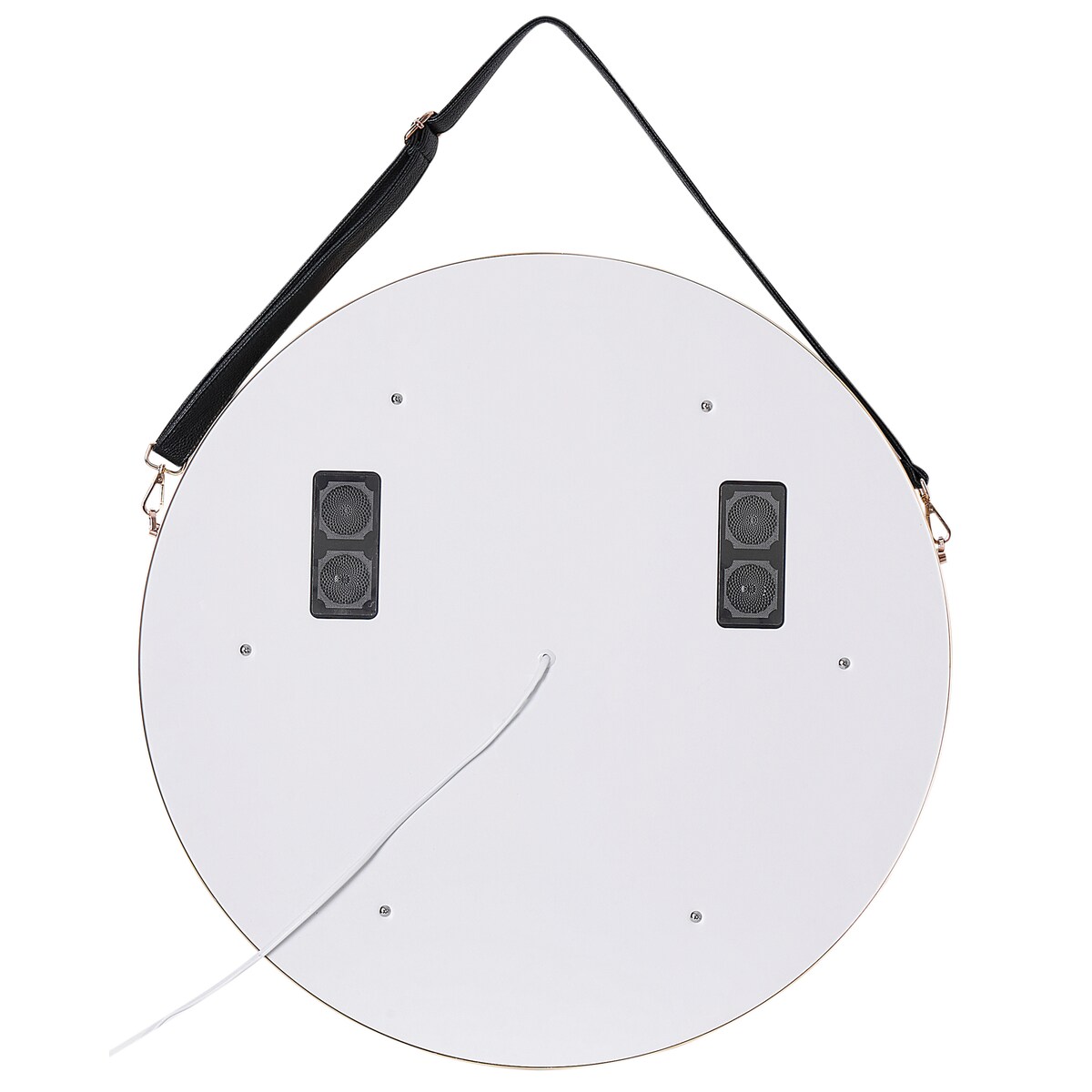 Lustro łazienkowe LED DAROIS 60 cm 60 cm Wbudowany głośnik Bluetooth Złoty