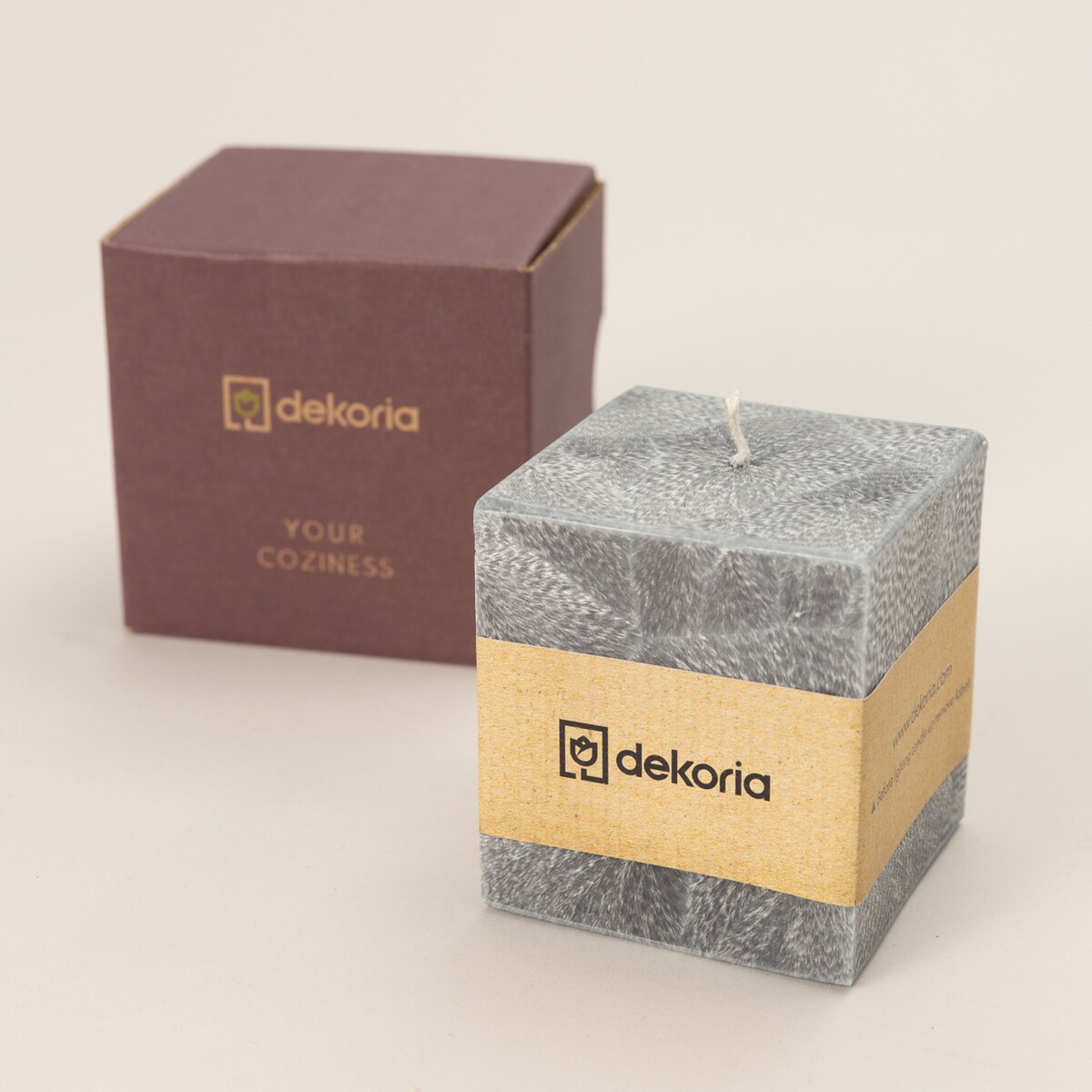 Świeca zapachowa palmowa kostka Your Coziness, 7,5x7,5x8,5 cm