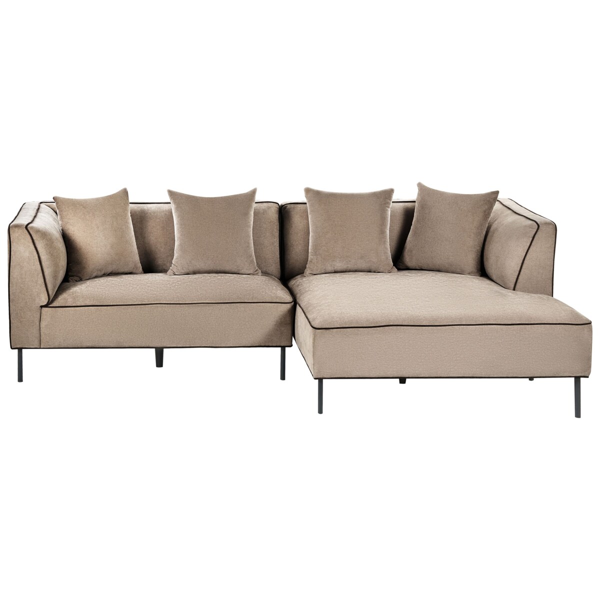 Narożnik dla 3 osób SATER Szenil Jasnobrązowy Lewostronny