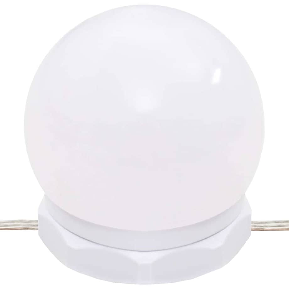 vidaXL Toaletka z oświetleniem LED, biała, połysk, 74,5x40x141 cm