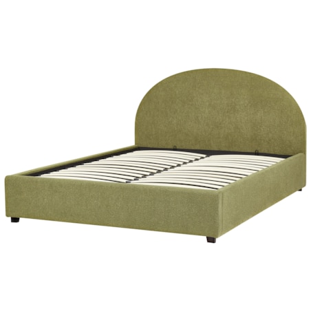 Łóżko z pojemnikiem boucle 160 x 200 cm zielone oliwkowe VAUCLUSE