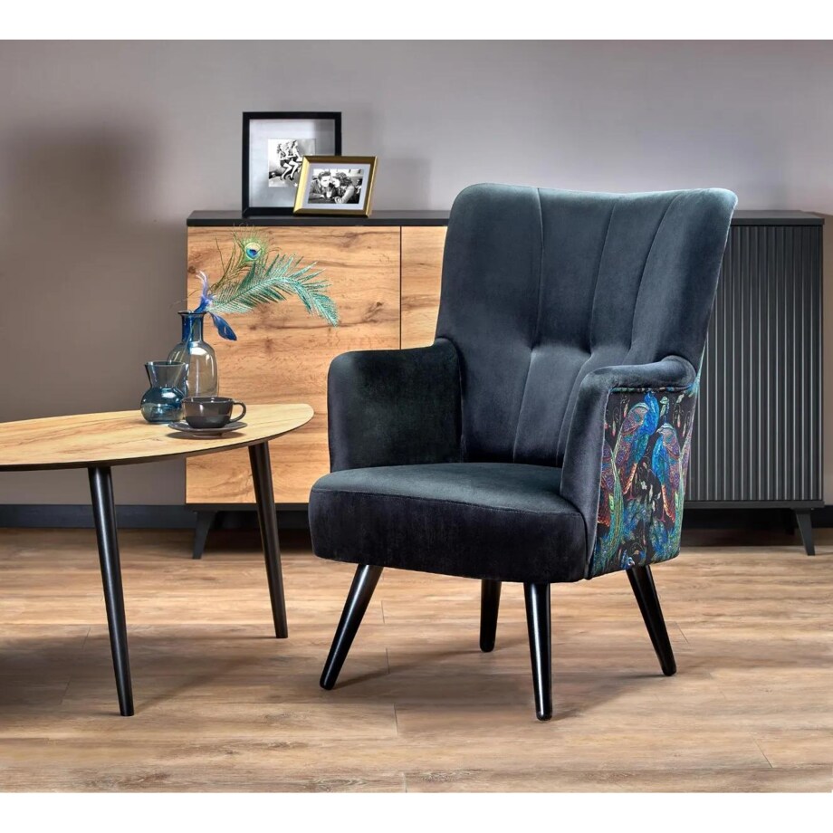 Fotel do salonu PAGONI VELVET czarny
