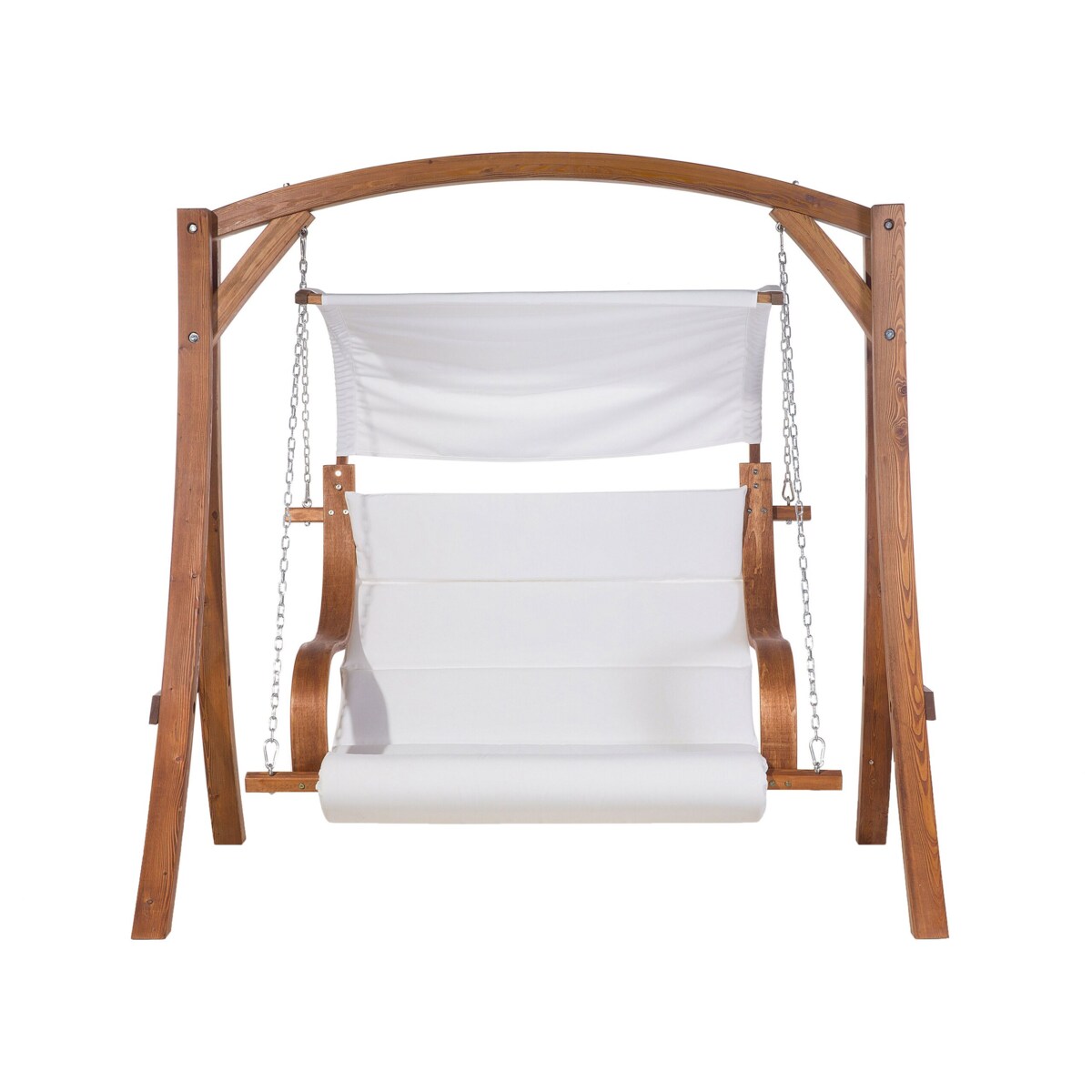 Huśtawka ogrodowa drewniana beżowa APRILIA