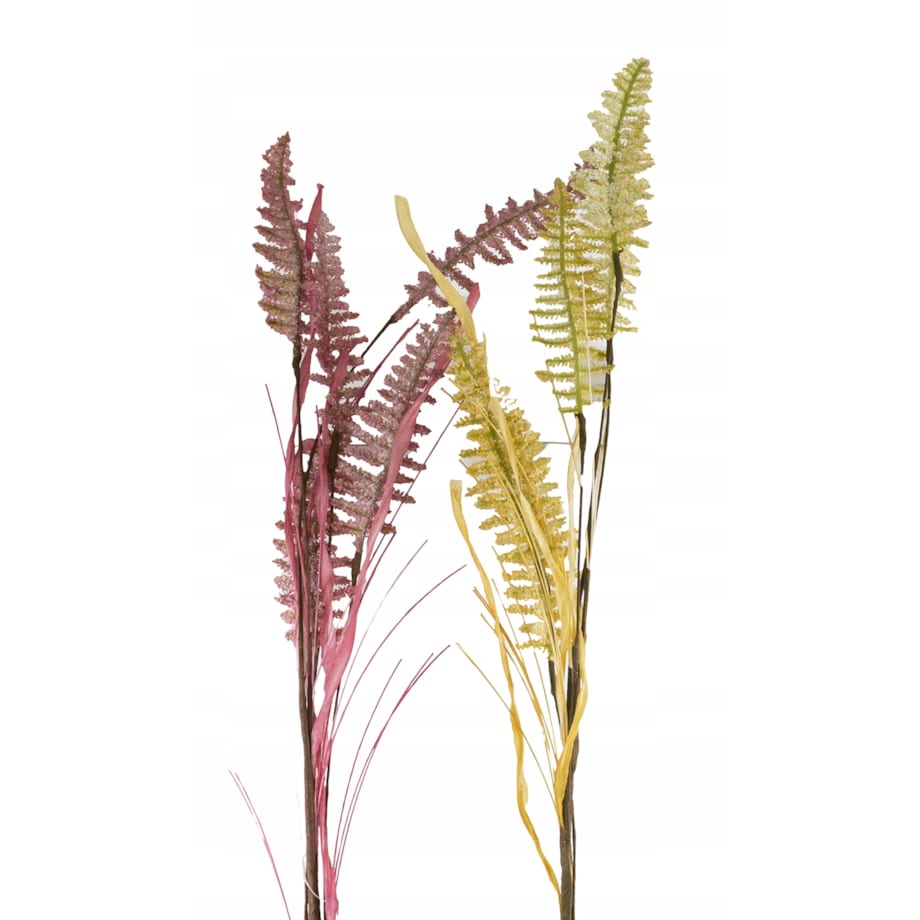 2 szt. SZTUCZNA PAPROĆ gałązka żółta / czerwona